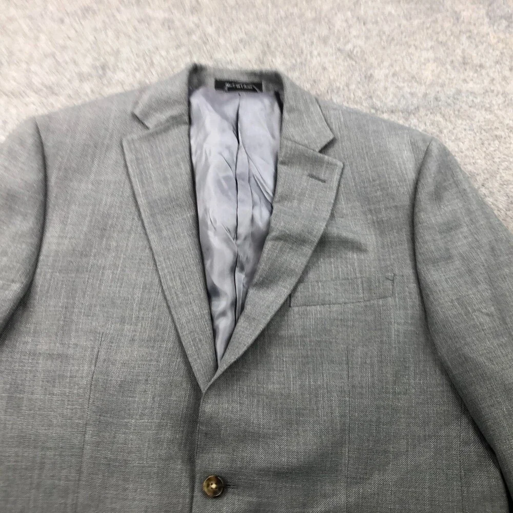 Lauren Ralph Lauren Blazer 42R Gray Solid Sport Coat Jacket Pockets